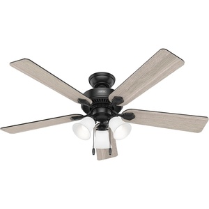 image:imageHunter Swanson Indoor Ceiling Fan with LED Lights 44 inch New Bronze  Standard Mount Pull Chain 5 Blades For Bedroom Living Room Kitchen 50881Matte Black