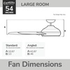 image:imageCasablanca Fan 54 inch Ceiling Fan with Light and Remote Outdoor or Indoor Gold Ceiling Fan for Porch Living Room Office Kitchen Garage 3 Blades Renewed