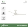 image:imageHunter Fan 52 inch Ceiling Fan with No Light Outdoor or Indoor White Ceiling Fan with 3 Blades for Porch Living Room Office Kitchen Garage Renewed