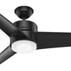 image:imageHunter Fan 54 in Contemporary Matte Black IndoorOutdoor Ceiling Fan with Light Kit Renewed