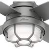 image:imageHunter Fan 54 inch Contemporary Matte Silver Finish Outdoor Ceiling Fan with LED Light Kit Renewed