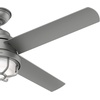 image:imageHunter Fan 54 inch Contemporary Matte Silver Finish Outdoor Ceiling Fan with LED Light Kit Renewed