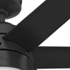 image:imageHunter Fan 60 inch Ceiling Fan with Light and Remote Outdoor or Indoor Matte Black Ceiling Fan for Porch Living Room Office Kitchen Garage 6 Blades Renewed