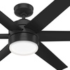 image:imageHunter Fan 60 inch Ceiling Fan with Light and Remote Outdoor or Indoor Matte Black Ceiling Fan for Porch Living Room Office Kitchen Garage 6 Blades Renewed