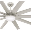 image:imageHunter Fan 72 inch Ceiling Fan with Light Outdoor or Indoor Matte Nickel Ceiling Fan for Porch Living Room Office Kitchen Garage 10 Blades Renewed