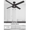 image:imageHunter Fan Company 51732 Spring Mill Indoor and Outdoor Ceiling Fan with Light 52 White