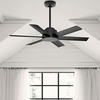 image:imageHunter Fan Outdoor or Indoor Ceiling Fan 44 in Matte Black Ceiling Fan with No Light for Patios Living Room Bedroom Porch Garage 6 Blades Renewed