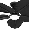 image:imageHunter Fan Outdoor or Indoor Ceiling Fan 52 in Matte Black Ceiling Fan with Light for Patios Living Room Bedroom Porch Garage 5 Blades Renewed