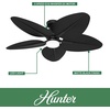 image:imageHunter Fan Outdoor or Indoor Ceiling Fan 52 in Matte Black Ceiling Fan with Light for Patios Living Room Bedroom Porch Garage 5 Blades Renewed