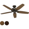 image:imageHunter Fan 52 inch Outdoor Ceiling Fan in New Bronze with 5 Stained Oak Fan Blades Renewed