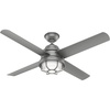 image:imageHunter Fan 54 inch Contemporary Matte Silver Finish Outdoor Ceiling Fan with LED Light Kit Renewed