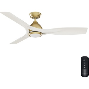 image:imageCasablanca Fan 54 inch Ceiling Fan with Light and Remote Outdoor or Indoor Gold Ceiling Fan for Porch Living Room Office Kitchen Garage 3 Blades Renewed