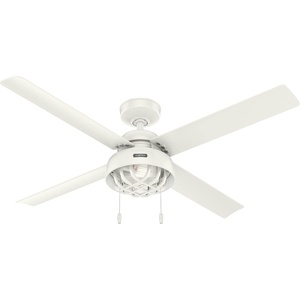 image:imageHunter Fan Company 51732 Spring Mill Indoor and Outdoor Ceiling Fan with Light 52 White