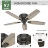 image:imageHunter Kenbridge Indoor Ceiling Fan with LED Light 52 inch Fresh White  Low Profile Flush Mount Pull Chain 5 Blades For Bedroom Living Room Kitchen 53378Noble Bronze