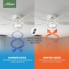image:imageHunter Kenbridge Indoor Ceiling Fan with LED Light 52 inch Fresh White  Low Profile Flush Mount Pull Chain 5 Blades For Bedroom Living Room Kitchen 53378Fresh White