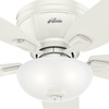 image:imageHunter Kenbridge Indoor Ceiling Fan with LED Light 52 inch Fresh White  Low Profile Flush Mount Pull Chain 5 Blades For Bedroom Living Room Kitchen 53378Fresh White
