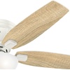image:imageHunter Kenbridge Indoor Ceiling Fan with LED Light 52 inch Fresh White  Low Profile Flush Mount Pull Chain 5 Blades For Bedroom Living Room Kitchen 53378Fresh White