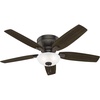 image:imageHunter Kenbridge Indoor Ceiling Fan with LED Light 52 inch Fresh White  Low Profile Flush Mount Pull Chain 5 Blades For Bedroom Living Room Kitchen 53378Noble Bronze