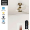 image:imageCasablanca Fan 52 inch Ceiling Fan with No Light Outdoor or Indoor Luxe Gold  Matte White Ceiling Fan with Remote for Porch Living Room Office Kitchen Garage 3 Blades Renewed