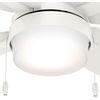 image:imageHunter Fan 44 inch Low Profile Fresh White IndoorOutdoor Ceiling Fan with Light and Pull Chain for Bedroom Living Room Dining Room Kitchen Office Renewed