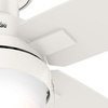 image:imageHunter Fan 44 inch Low Profile Fresh White IndoorOutdoor Ceiling Fan with Light and Pull Chain for Bedroom Living Room Dining Room Kitchen Office Renewed
