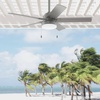 image:imageHunter Fan 52 Inch Casual Matte Silver Finish Outdoor Ceiling Fan With LED Light Kit and Pull Chain Renewed