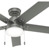 image:imageHunter Fan 52 Inch Casual Matte Silver Finish Outdoor Ceiling Fan With LED Light Kit and Pull Chain Renewed