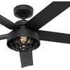 image:imageHunter Fan 52 inch Casual Matte Black Outdoor Ceiling Fan with Light Kit and Remote Control Renewed