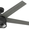 image:imageHunter Fan 52 inch Ceiling Fan with Lights and Pull Chain Outdoor or Indoor Black Ceiling Fan for Porch Living Room Office Kitchen Garage Renewed