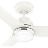image:imageHunter Fan 52 inch IndoorOutdoor Matte White Ceiling Fan with Light Kit for Bedroom Living Room Dining Room Kitchen Office Patio CC5C25C63 Renewed