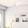 image:imageHunter Fan 52 inch IndoorOutdoor Matte White Ceiling Fan with Light Kit for Bedroom Living Room Dining Room Kitchen Office Patio CC5C25C63 Renewed
