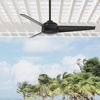 image:imageHunter Fan 52 inch Outdoor Ceiling Fan for Patio with 3 blades Farmhouse Ceiling Fan Matte Black for Living Room Bedroom Farmhouse Kitchen Renewed