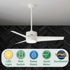 image:imageHunter Fan 54 inch Casual Fresh White IndoorOutdoor Ceiling Fan with LED Light Kit for Patio Farmhouse Bedroom Living RoomFamily Room Dining Room Kitchen Office Renewed