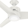 image:imageHunter Fan 54 inch Casual Fresh White IndoorOutdoor Ceiling Fan with LED Light Kit for Patio Farmhouse Bedroom Living RoomFamily Room Dining Room Kitchen Office Renewed