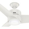 image:imageHunter Fan 54 inch Casual Fresh White IndoorOutdoor Ceiling Fan with LED Light Kit for Patio Farmhouse Bedroom Living RoomFamily Room Dining Room Kitchen Office Renewed