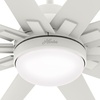 image:imageHunter Fan 60 inch Casual Matte White Outdoor Ceiling Fan with Light 10 Blades Renewed