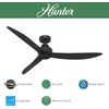 image:imageHunter Fan 60 inch Ceiling Fan with No Light Outdoor or Indoor Matte Black Ceiling Fan with Remote for Porch Living Room Office Kitchen Garage 3 Blades Renewed