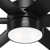 image:imageHunter Fan 60 inch Contemporary Matte Black Finish Outdoor Ceiling Fan with LED Light Kit RenewedMatte Black
