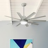 image:imageHunter Fan 60 inch Contemporary Matte Nickel Finish Outdoor Ceiling Fan with Light Kit Renewed