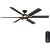 image:imageCasablanca Fan 65 inch Ceiling Fan with Light and Remote Outdoor or Indoor Gold Ceiling Fan for Porch Living Room Office Kitchen Garage 6 Blades Renewed