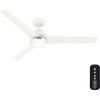 image:imageHunter Fan 52 inch IndoorOutdoor Matte White Ceiling Fan with Light Kit for Bedroom Living Room Dining Room Kitchen Office Patio CC5C25C63 Renewed