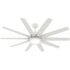 image:imageHunter Fan 60 inch Casual Matte White Outdoor Ceiling Fan with Light 10 Blades Renewed