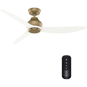 image:imageCasablanca Fan 52 inch Ceiling Fan with No Light Outdoor or Indoor Luxe Gold  Matte White Ceiling Fan with Remote for Porch Living Room Office Kitchen Garage 3 Blades Renewed