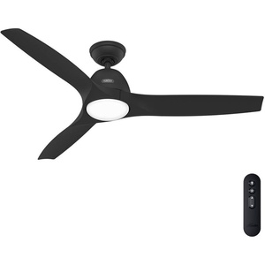 image:imageHunter Fan 52 inch IndoorOutdoor Matte Black Ceiling Fan with Light and Remote Control for Bedroom Living Room Dining Room Kitchen Office Patio CC5C27C49 Renewed