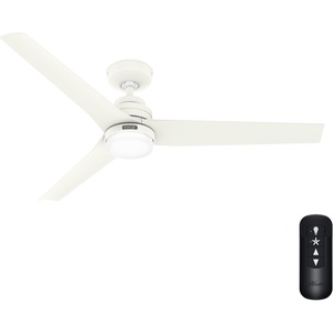 image:imageHunter Fan 52 inch IndoorOutdoor Matte White Ceiling Fan with Light Kit for Bedroom Living Room Dining Room Kitchen Office Patio CC5C25C63 Renewed