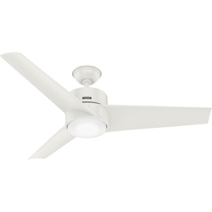 image:imageHunter Fan 54 inch Casual Fresh White IndoorOutdoor Ceiling Fan with LED Light Kit for Patio Farmhouse Bedroom Living RoomFamily Room Dining Room Kitchen Office Renewed