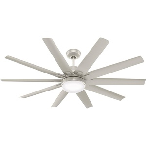 image:imageHunter Fan 60 inch Contemporary Matte Nickel Finish Outdoor Ceiling Fan with Light Kit Renewed