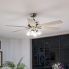 image:imageHunter Fonthill Indoor Ceiling Fan With Light Remote 52inch Fresh White Fast Install 6speeds Brushed NickelBrushed Nickel