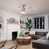 image:imageHunter Fonthill Indoor Ceiling Fan With Light Remote 52inch Fresh White Fast Install 6speeds Brushed NickelBrushed Nickel