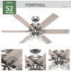 image:imageHunter Fonthill Indoor Ceiling Fan With Light Remote 52inch Fresh White Fast Install 6speeds Brushed NickelBrushed Nickel